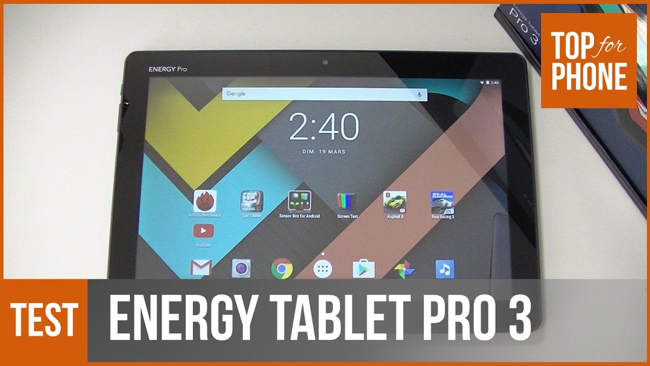 ENERGY TABLET PRO 3 test par TFP YouTube
