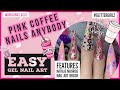 who wants some pink coffee nails!/easy nail art/ natalie mugridge fine detail brush/@modelonesofficial