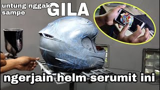 Untung nggak sampai GILA , repaint helm serumit ini , tutorial repaint helm