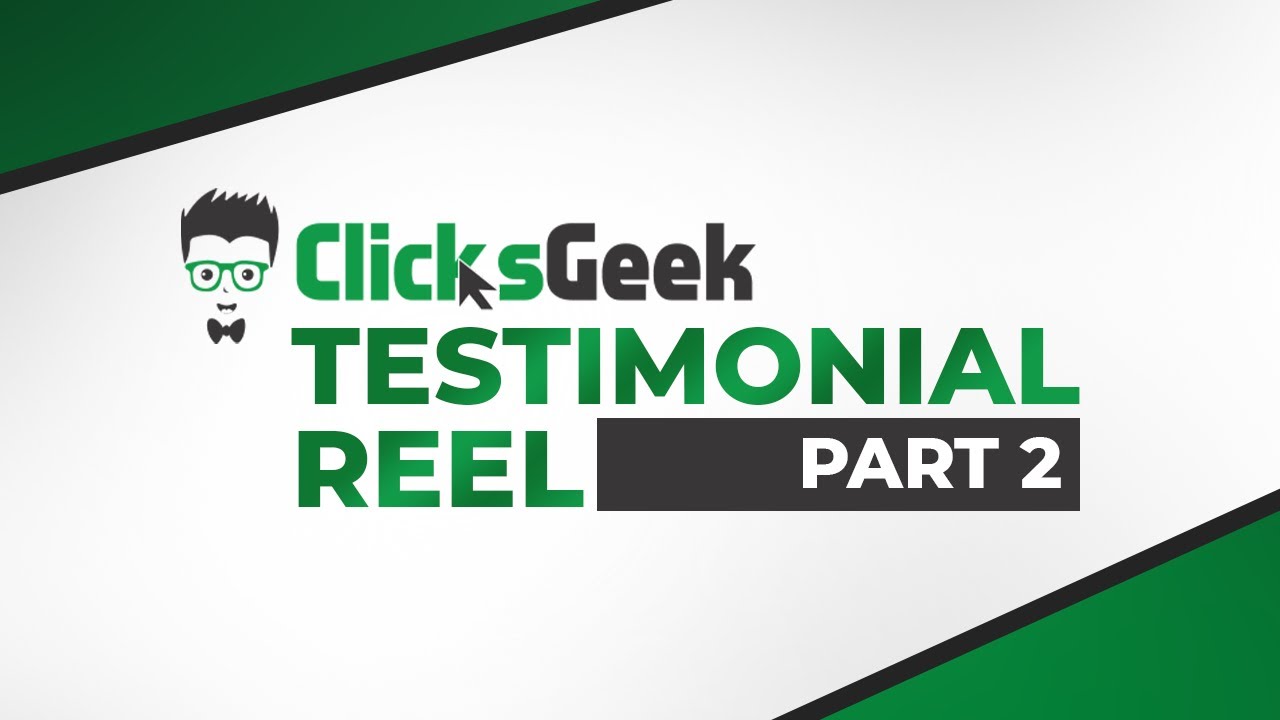 Client testimonial reel, real Clicks Geek clients talking about their results