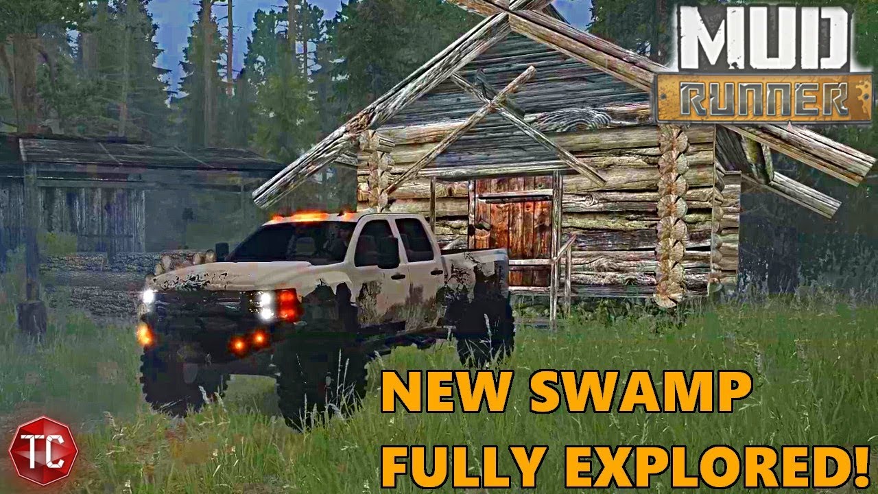 SpinTires MudRunner MORE CABINS NEW Swamp Map Full Exploration Part 2