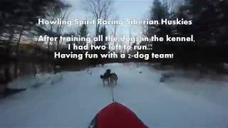 Howling Spirit Racing Siberian Huskies 2-Dog Sled Run / 19 JAN 2018