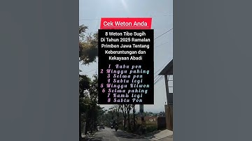 Cek Weton Anda 8 Weton Tibo Sugih #shorts