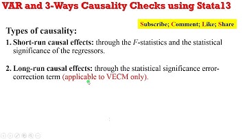 (Stata13): VAR and 3-Ways Causality Checks (1) #var #vecm #causality #granger #wald #Johansen