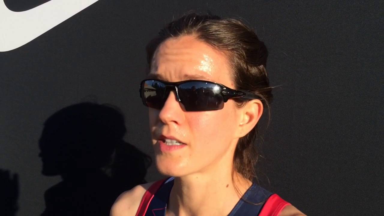 Oiselle's Kate Grace after winning the top section of the 1,500