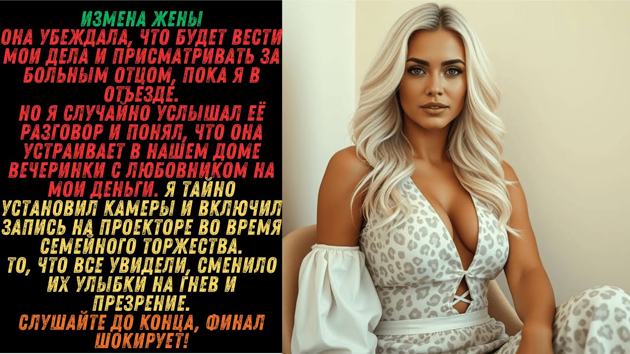 Водила любовника к больной свекрови.На семейном обеде я включил видео жалость сменилась отвращением.