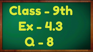 Class - 9th, Ex - 4.3, Q 8 (Linear Equation in Two Variable) Maths NCERT CBSE