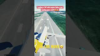 Landing a 747 with engine failure and landing gear stall??msfs2020 airplane wow omg