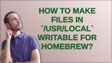 Apple: How To Make files in /usr/local Writable For Homebrew?