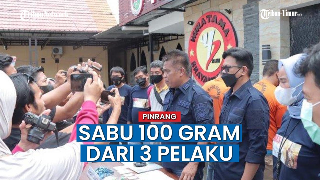 Satresnarkoba Polres Pinrang Amankan Sabu 100 Gram dari Tiga Pelaku