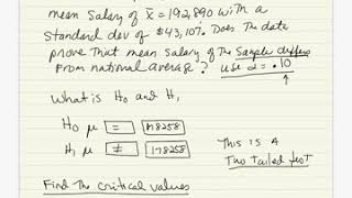 Sec9-3 - Hypothesis Test for a Population Mean, Standard Deviation Unknown - Statistics
