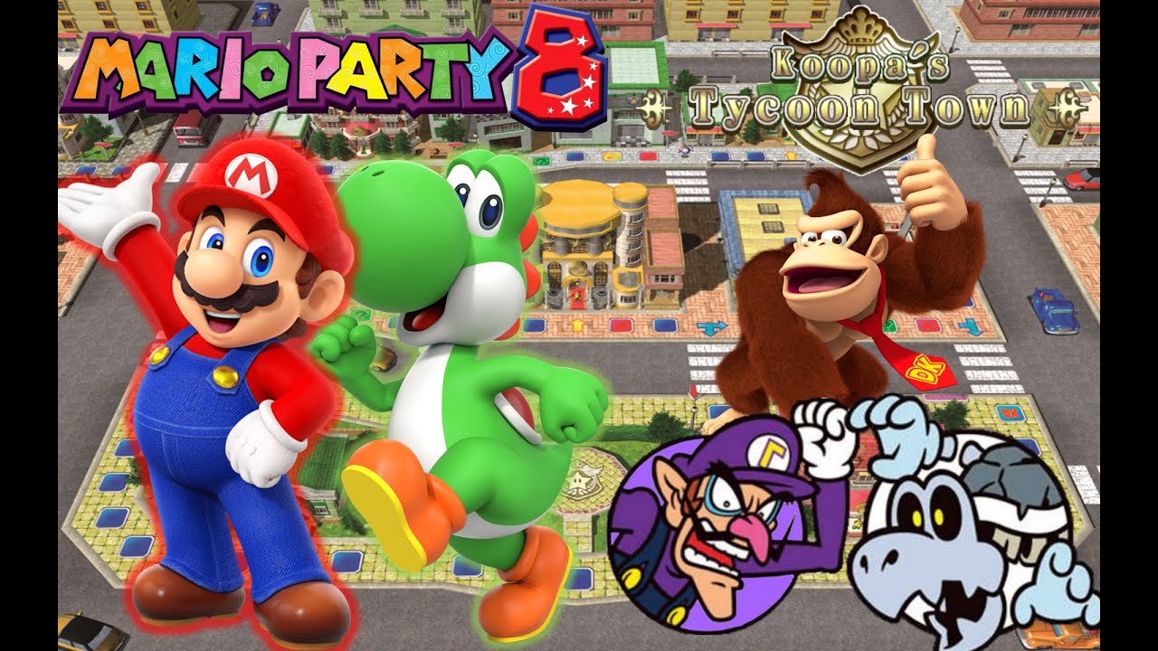 Mario Party 8 - Mario & Yoshi vs Waluigi & Dry Bones - Koopa's Tycoon Town