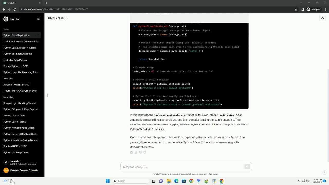How can I duplicate python 2 chr exactly in python 3