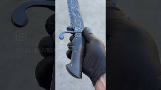 NickelStorm Damascus frame handle Bowie knife