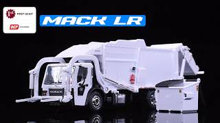 Mack Lr Refuse Garbage Truck With Mcneilus Meridian Front Loader White With Trash Bin 164 Scale