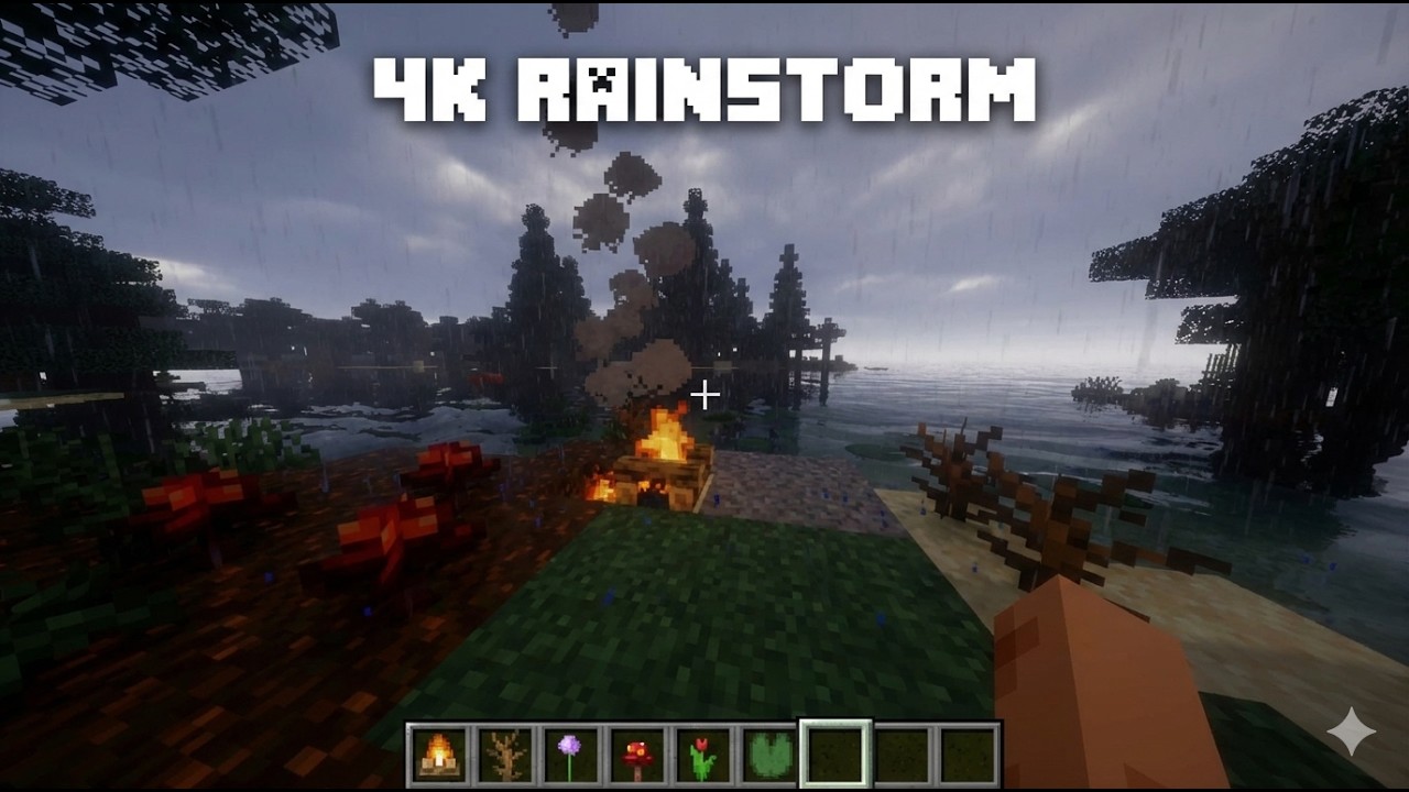 Minecraft Rainstorm in 4K with Ultra Realistic Shaders 🌧️ - YouTube