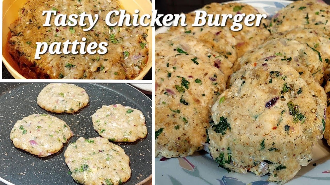Tasty and Easy Chicken Burger patties recipe How to make and freeze Burger Patties YouTube