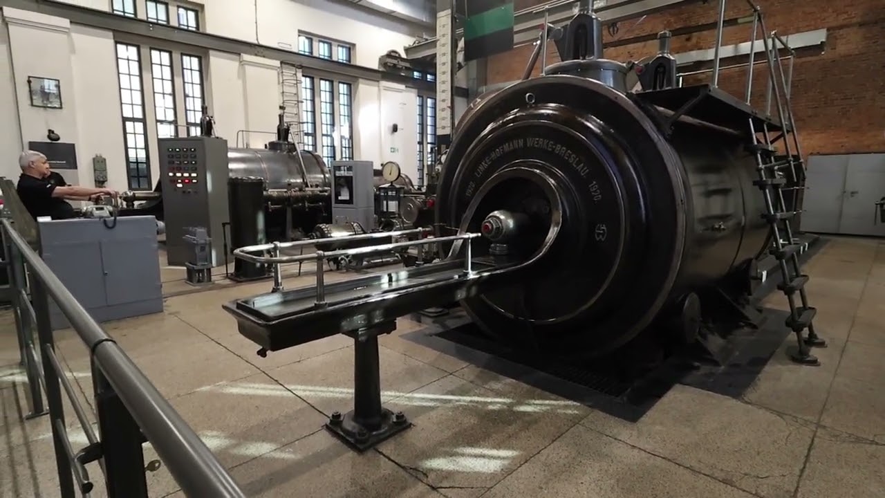 Pokaz parowej maszyny wyciągowej szybu Kościuszko kopalni Ignacy w Rybniku