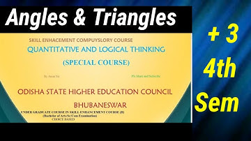 Skill enhancement course 4th Sem +3 || Quantitative aptitude logical thinking 4th Sem +3 || Triangle