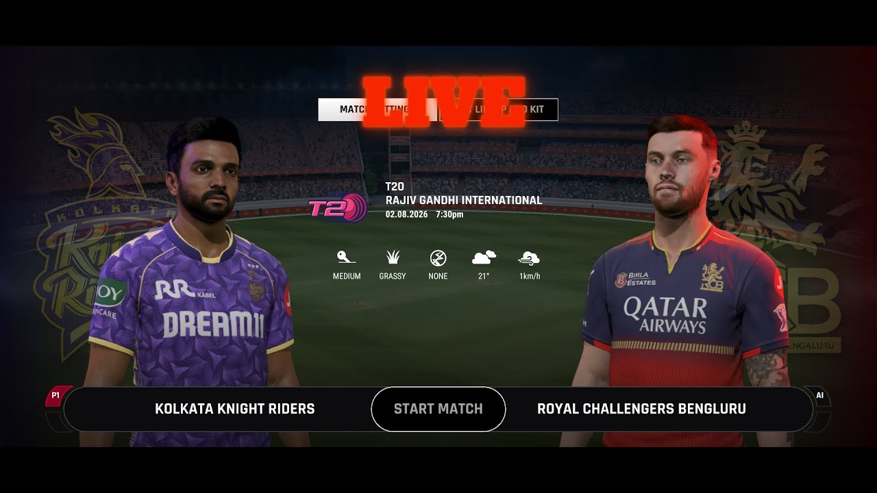 LIVE: IPL 2026 KKR VS RCB – Cricket 24 Gameplay | Epic Thriller! - YouTube