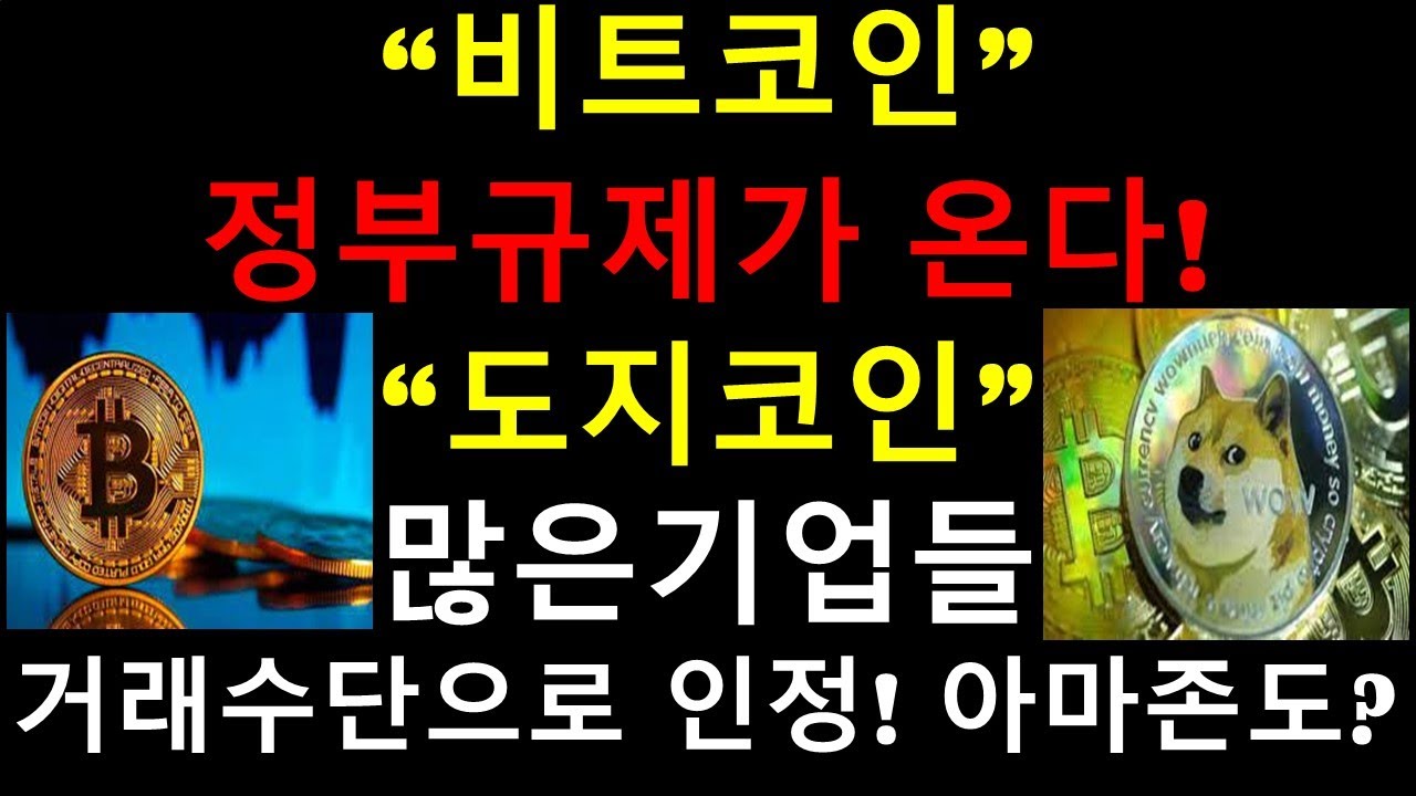도지코인 많은 기업들이 결제수단으로 사용 선언! 아마존도 할까? 비트코인 정부규제를 피할수 있을까? 현재 규제를 선언한 나라들은 어디?  변동성이 심한 가상화폐 투자해야 하나?