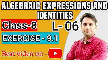 algebraic expressions and identities class 8 exericse 9.1 | class 8 maths ch 9 exercise 9.1 Q-1,2,3