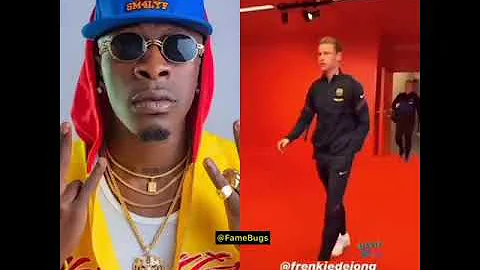 Shatta Wale  reacts after Barcelona played his song borjor in their dressing Room