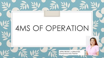 QUARTER 2  MODULE 1 P1 4MS OF OPERATION