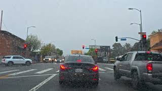 Driving in the rain from Sunland to Tujunga, CA 2025