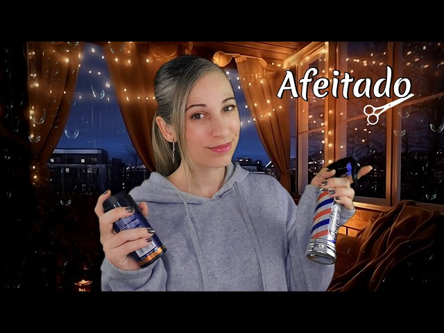ASMR Afeitado clásico bajo la lluvia | Ambiente acogedor para dormir | Roleplay