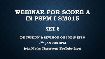 Webinar Score A For PSPM I SM015 (SET 6)