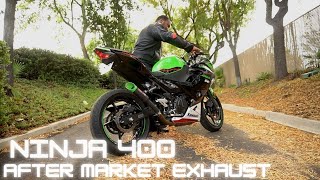 Best Aftermarket Exhaust For Motorcycle Ninja 400 Raw Sound by SoCal Rider B 7,154 views 1 year ago 4 minutes, 22 seconds