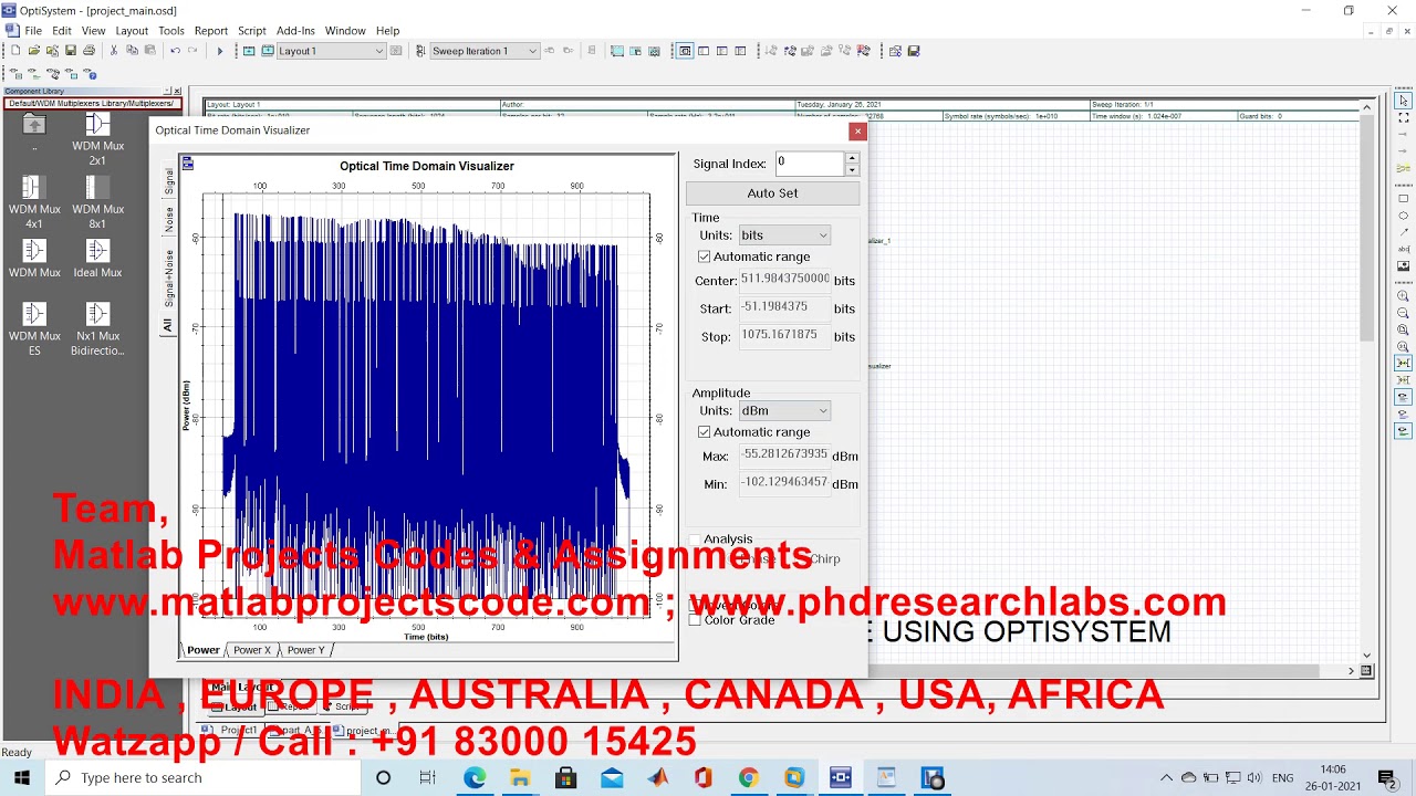 DISPERSION STUDY OF OPTICAL FIBRE IN OPTISYSTEM