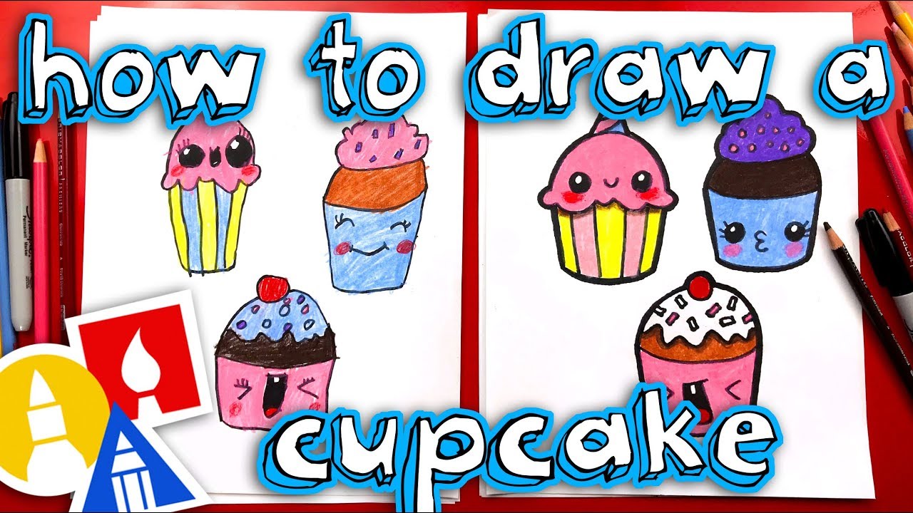 How To Draw Funny Cupcakes - YouTube