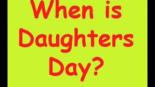 When is Daughters Day 2019