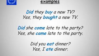 Simple Past Tense in English