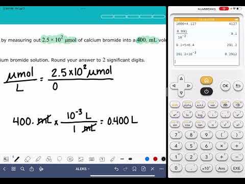 ALEKS: Calculating molarity using solute moles - YouTube