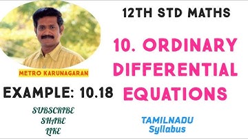 12th Std Maths Example 10.18 Solve (y+ √ x²+y²) dx - x dy = 0, y(1)= 0