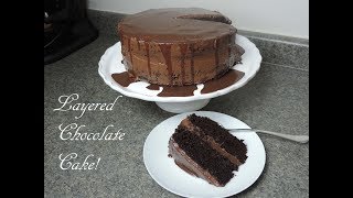 Layered chocolate cake! (with filling & ganache recipe) | ep #156