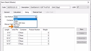 Quick Bid - Item Detail - Sizing Mixtures