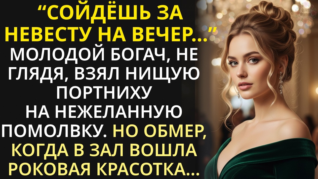 Молодой богач взял нищую портниху на светский раут. И обмер, когда в зал вошла роковая красотка...