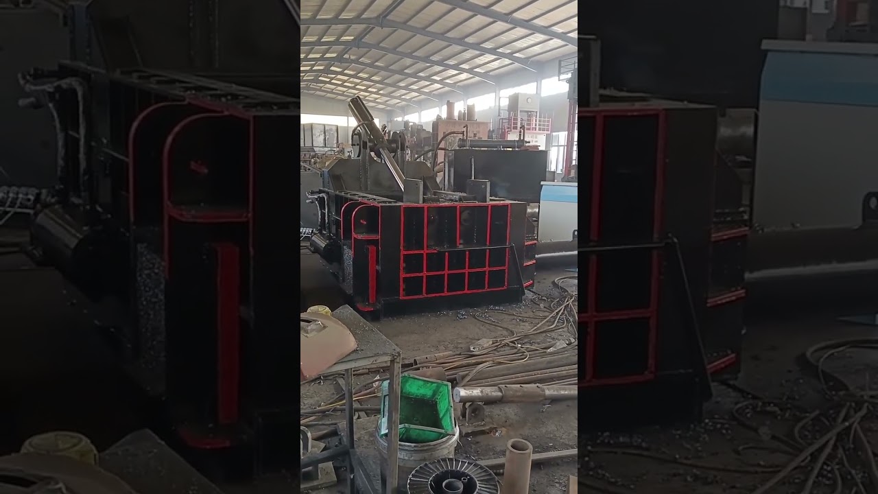 One side of the bag pushing and briquetting machine