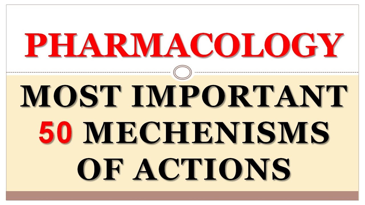 MOST IMPORTANT 50 MECHENISM OF ACTION FROM PHARMACOLOGY