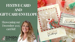 картинка: Праздничная открытка и конверт для подарочной карты с использованием декабрьского набора открыток!