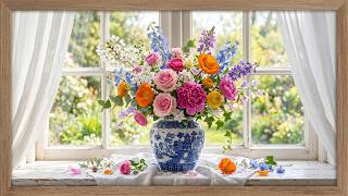 Soft Pastel Floral Gallery | Vintage Frame TV Art | Spring Background Screensaver
