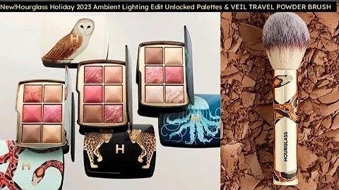 New!Hourglass Holiday 2023 Ambient Lighting Edit Unlocked Palettes & VEIL TRAVEL POWDER BRUSH