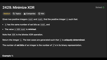 Leetcode 2429. Minimize XOR