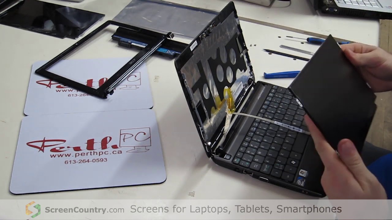 Laptop screen replacement (How to replace notebook LCD) [Acer