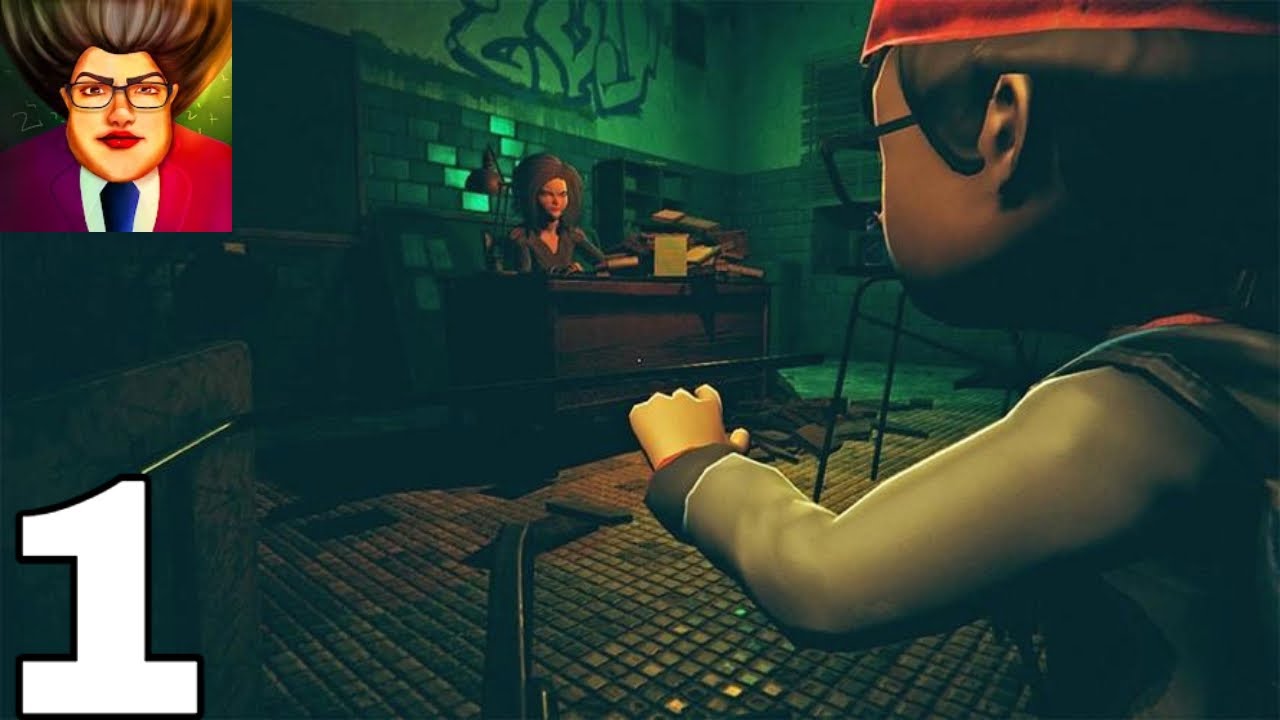 Bad Scary Evil Teacher: Horror School Life Game 3D- Level 1-4 Gameplay Walkthrough Part 1