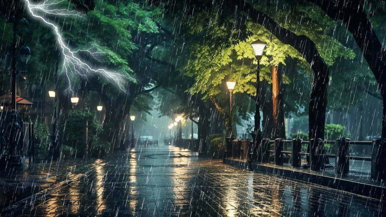 Relieve Stress to Fall Asleep Instantly with Heavy Rain - Rain ...